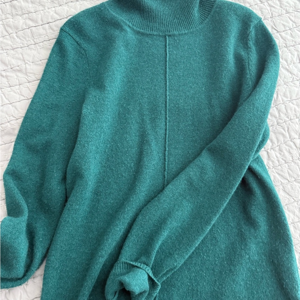 Women's Teal Turtleneck Sweater